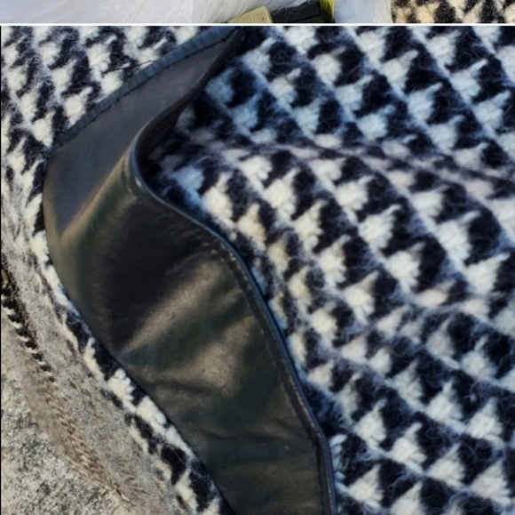 Vintage black‎ and white wool maxi coat 14 - Picture 12 of 14